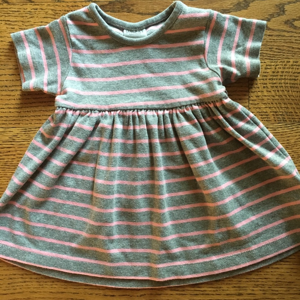 WHEAT Pink aNd Gray Striped Dress